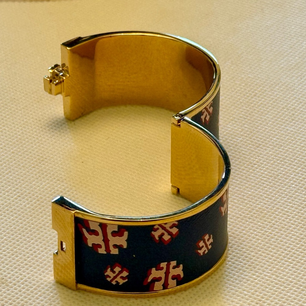Tory Burch Gold and Blue Jewelry with Decorative Enamel - Picture 8 of 10